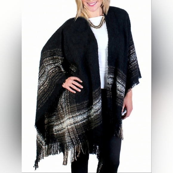 🆕️ Beautiful Black/Brown  Shawl - Picture 1 of 3